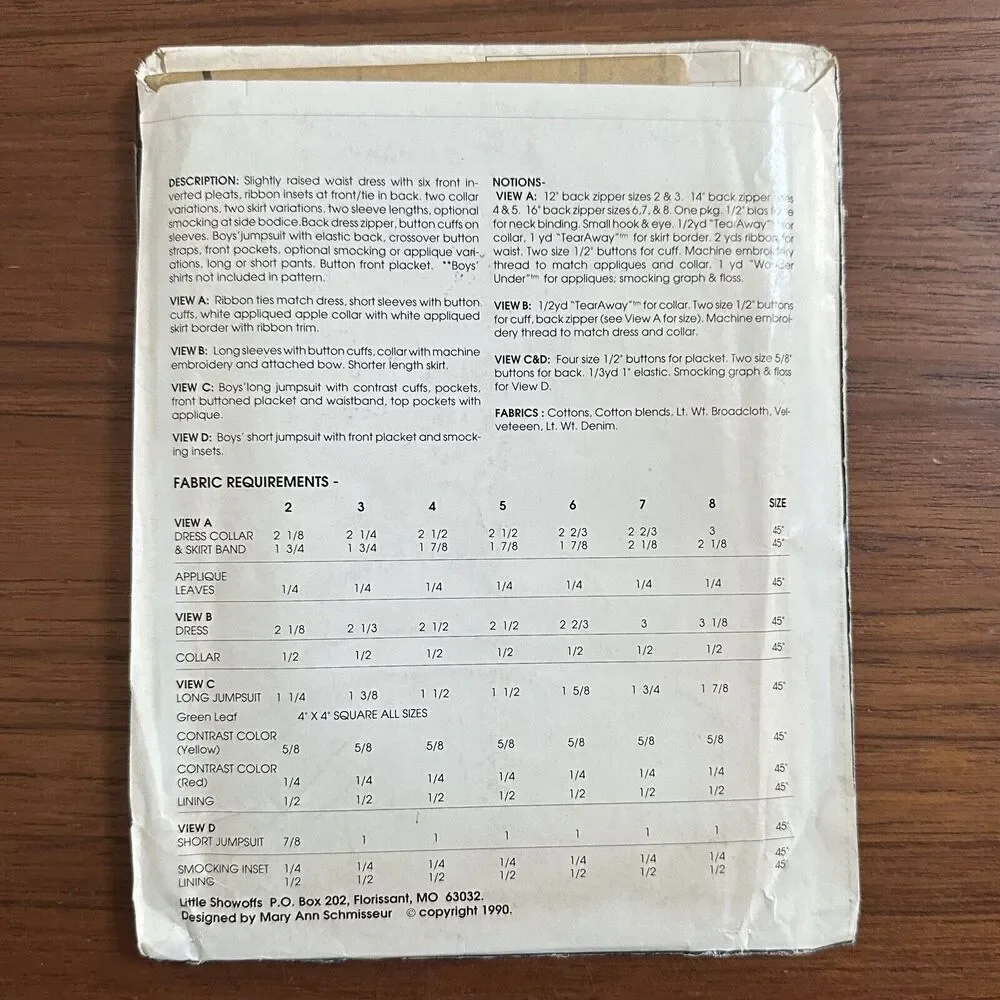 UNCUT Vintage Little Showoffs Sewing Pattern Honor Roll Size 2-8